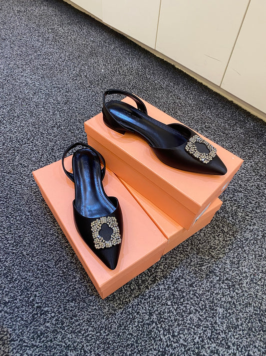 LEA FLAT SATIN SLINGBACK